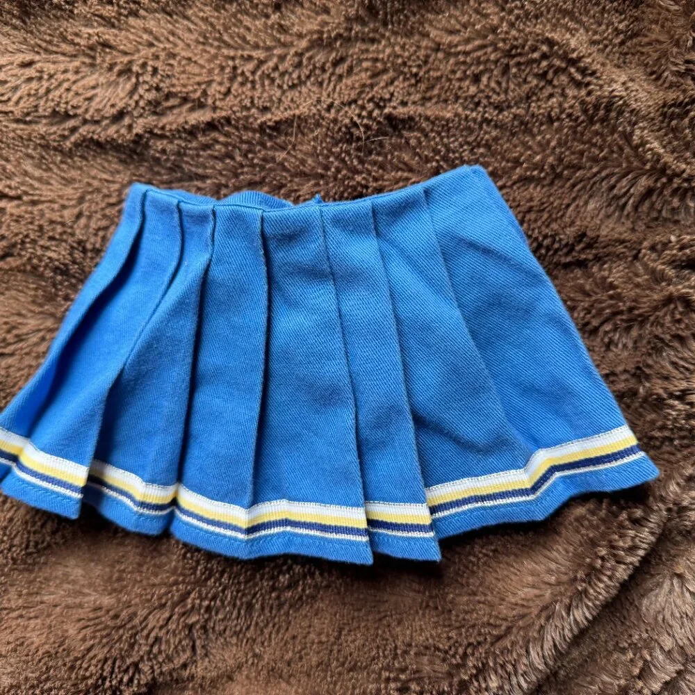 American Girl Cheerleader Pleated Skirt Blue & Gold for 18